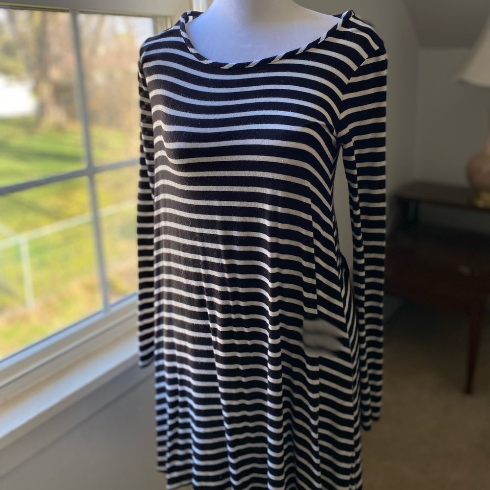 Black & White Stripped T-Shirt Dress